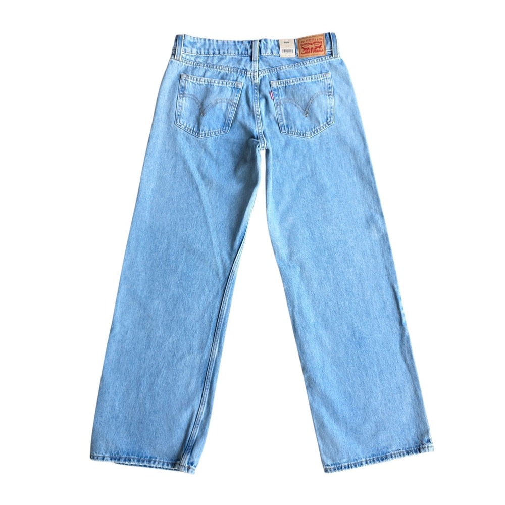 Levis Wide Leg Jeans Women's 30x32 Blue Low-Rise SuperLow Y2K Grunge Skater - Picture 2 of 11